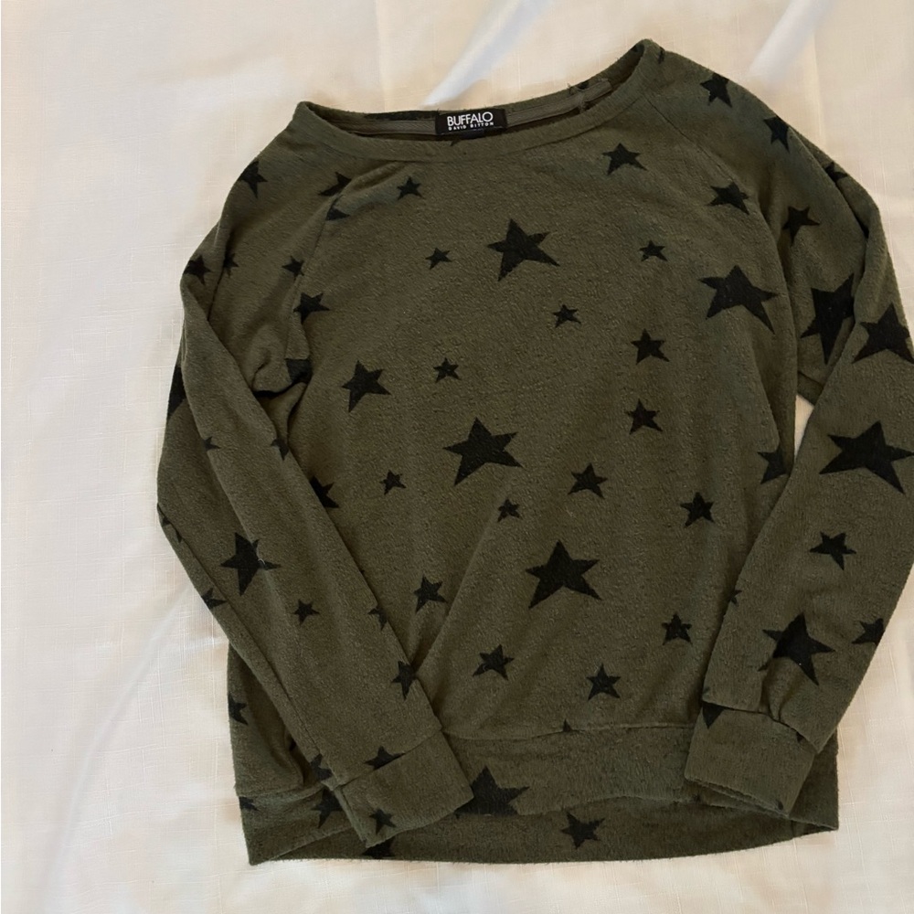 Buffalo David Bitton Khaki Star Print Sweater